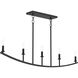 Jheni 5 Light 45 inch Matte Black Linear Chandelier Ceiling Light