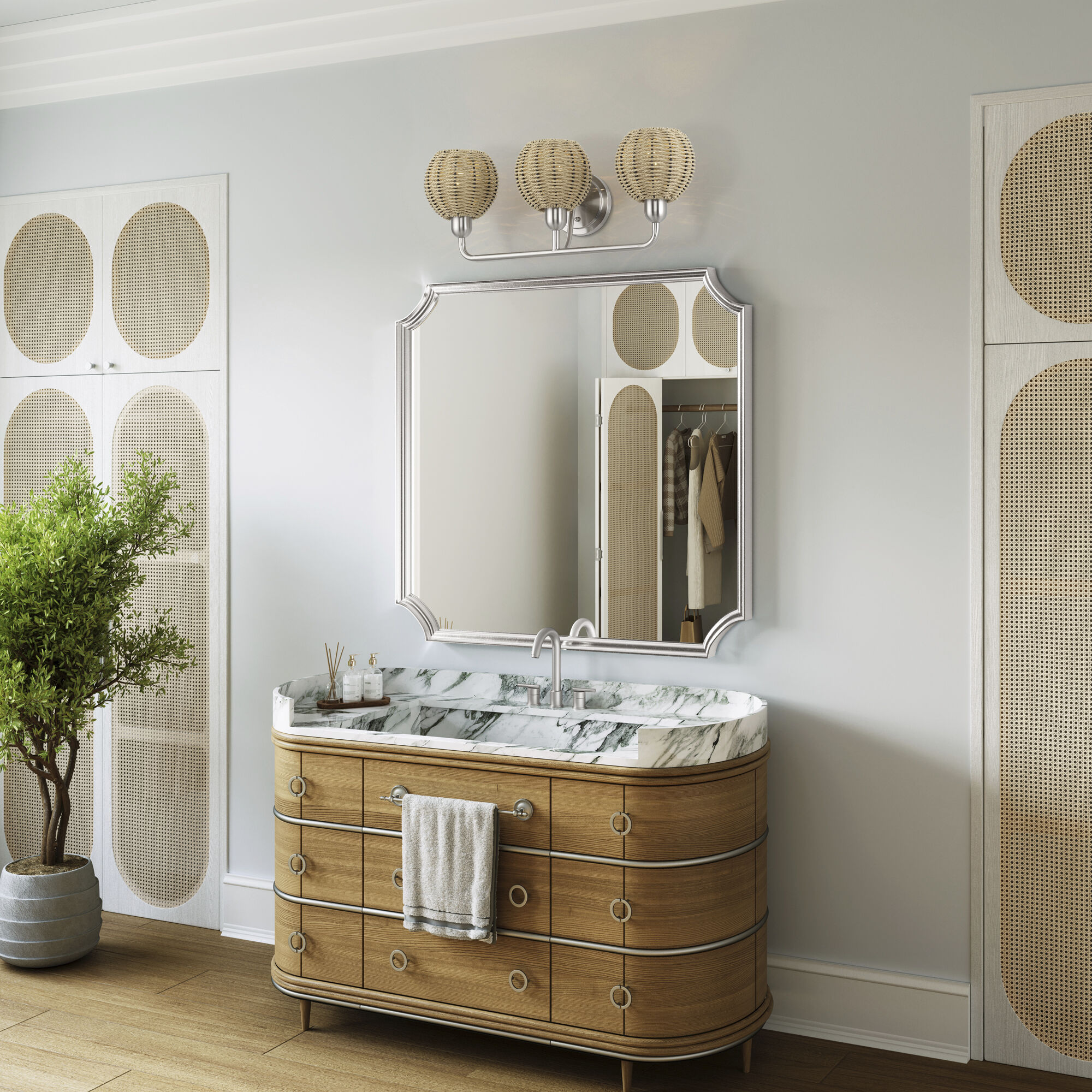 Summervine 3 Light 23.5 inch Brushed Nickel Vanity Wall Sconce Wall Light