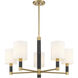 Conrad 5 Light 28 inch Warm Brass with Black Marble Chandelier Ceiling Light