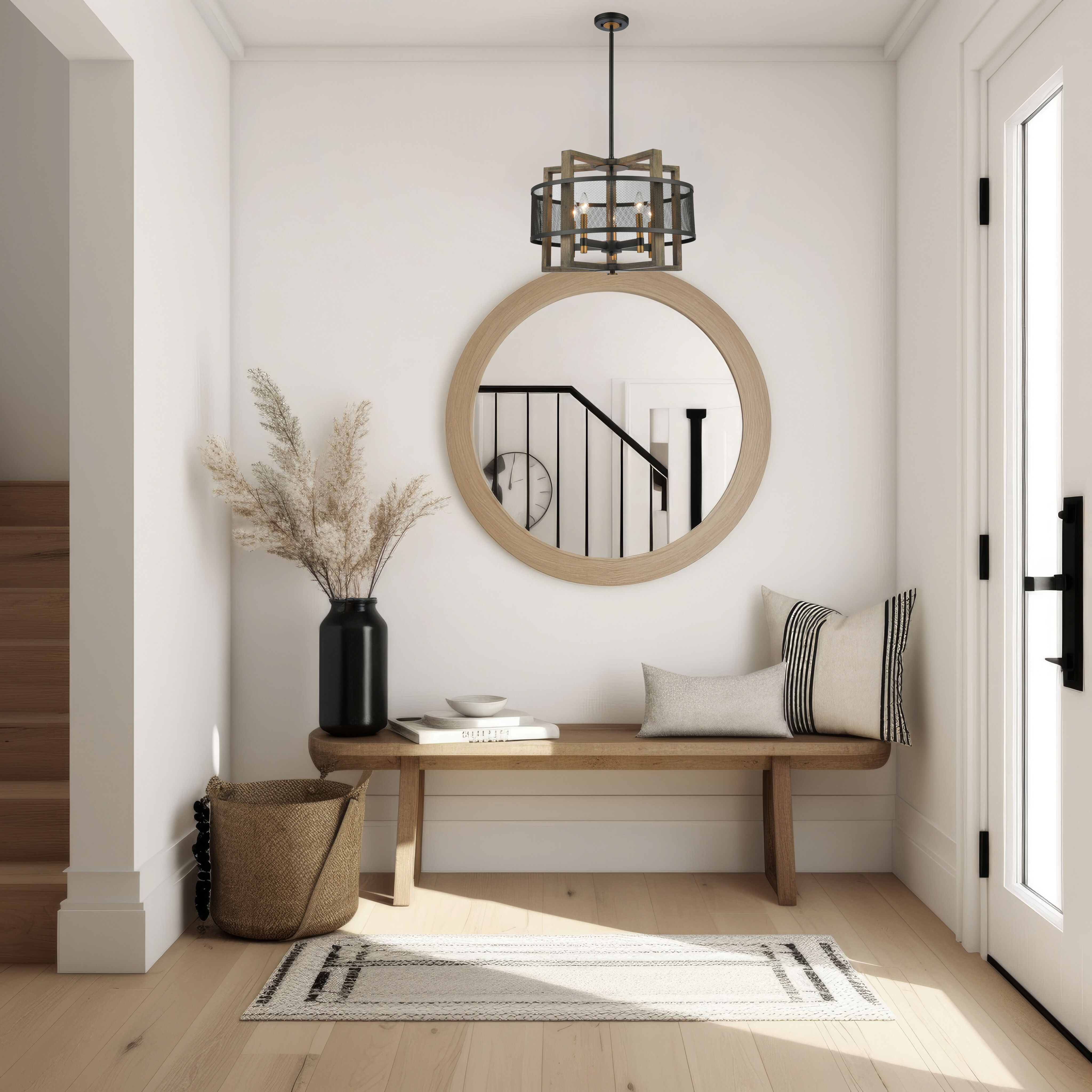 Woodbridge 5 Light 22 inch Matte Black Chandelier Ceiling Light