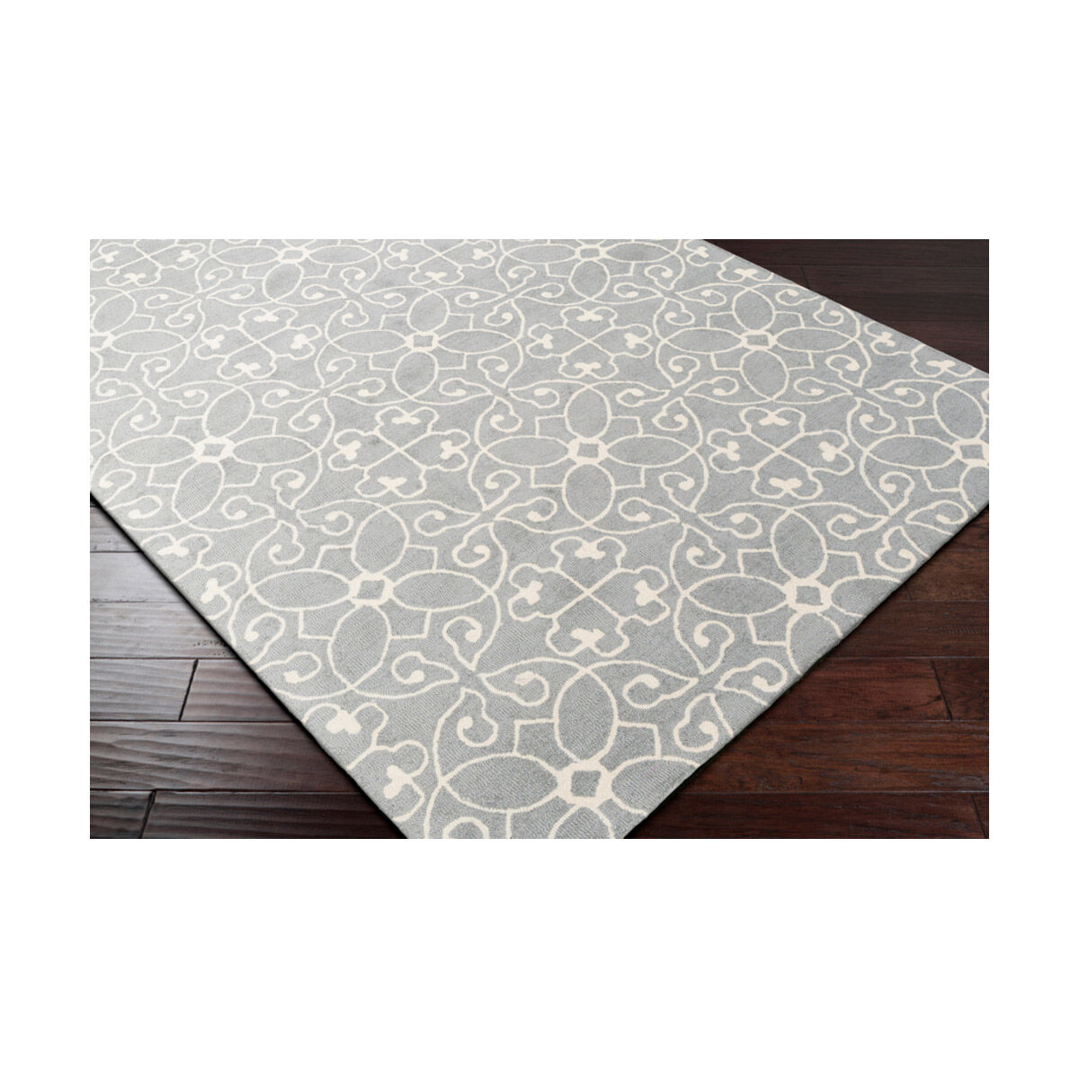 Scott 96 X 29 inch Medium Gray/Cream Rugs, Wool
