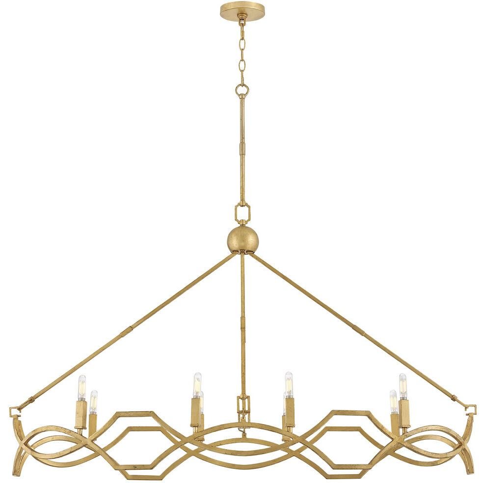 Leona 8 Light 49 inch Distressed Brass Chandelier Ceiling Light