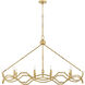 Leona 8 Light 49 inch Distressed Brass Chandelier Ceiling Light