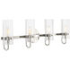 Brook 4 Light 31 inch Polished Nickel Bath Vanity Light Wall Light