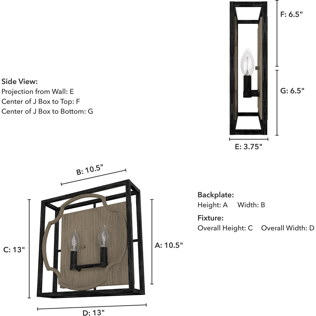 Stone Creek 2 Light 13 inch French Oak Wall Sconce Wall Light