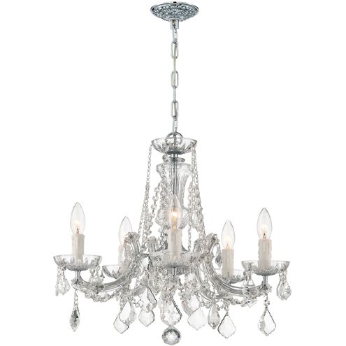 Maria Theresa 5 Light 20 inch Polished Chrome Chandelier Ceiling Light in Clear Hand Cut