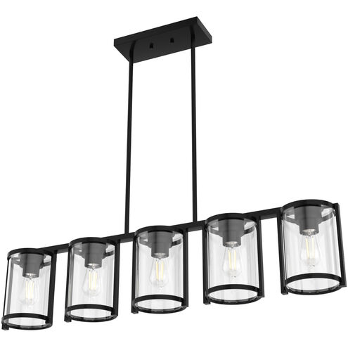 Astwood 5 Light 39 inch Matte Black Linear Chandelier Ceiling Light, Large