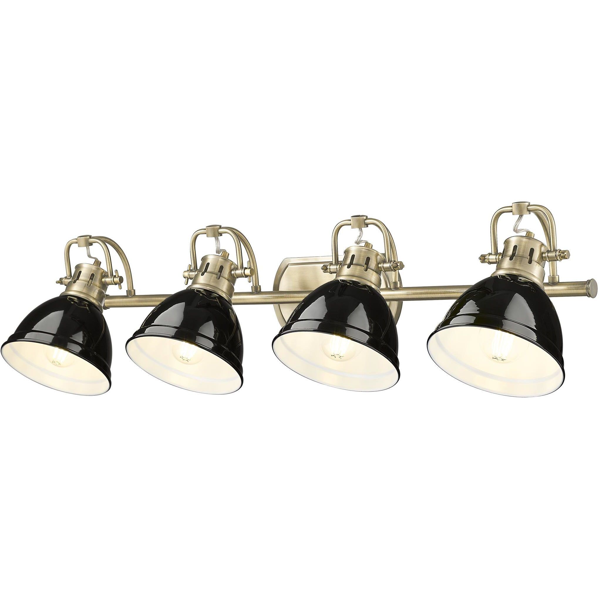 Yep Duncan Vanity Wall Light in Aged Brass, Black