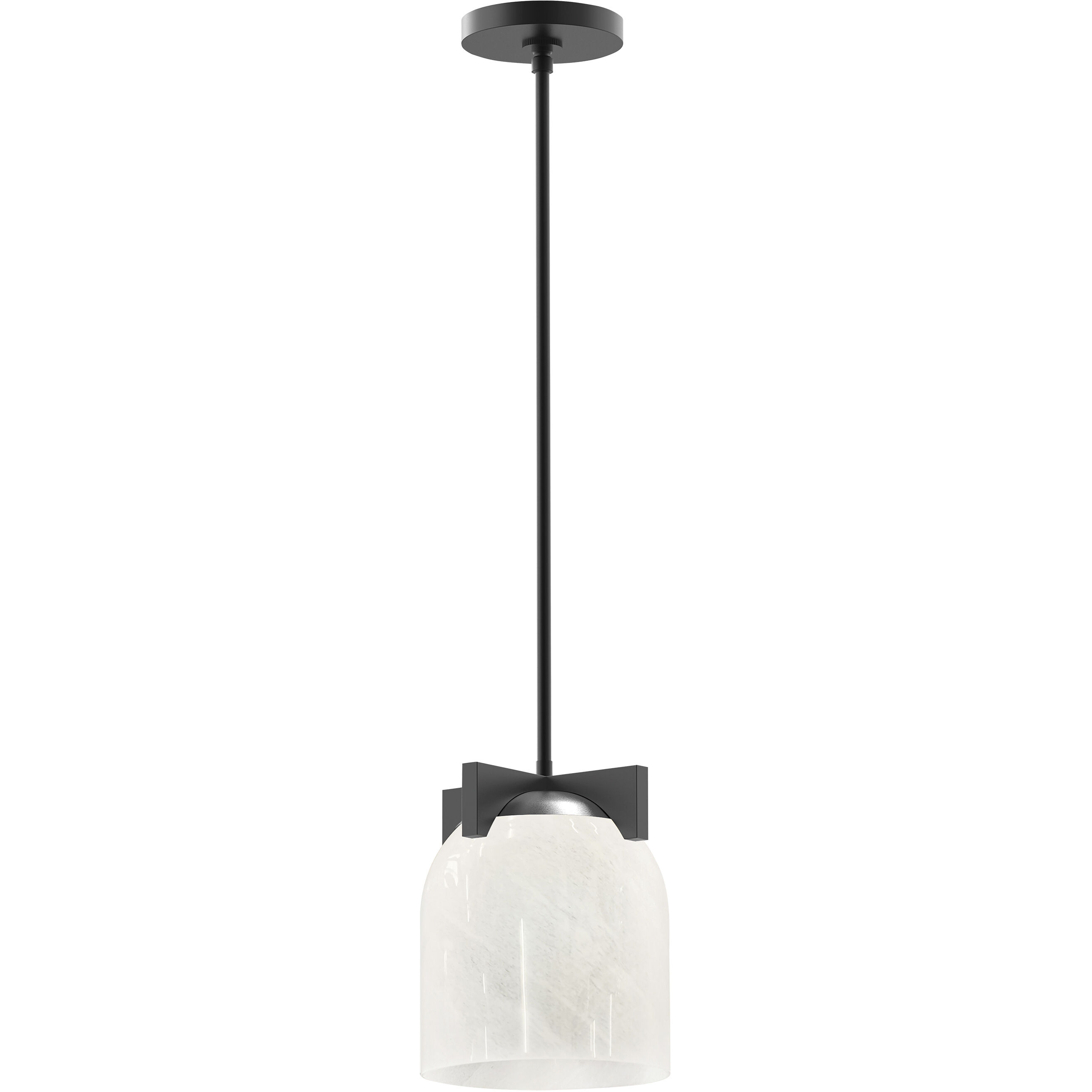 Scoop 1 Light 8 inch Black Single Pendant Ceiling Light in Marble