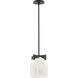 Scoop 1 Light 8 inch Black Single Pendant Ceiling Light in Marble