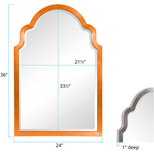 Sultan 36 X 24 inch Glossy Orange Wall Mirror 