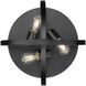 Colson 3 Light 14 inch Matte Black Flush Mount Ceiling Light in No Shade, Damp