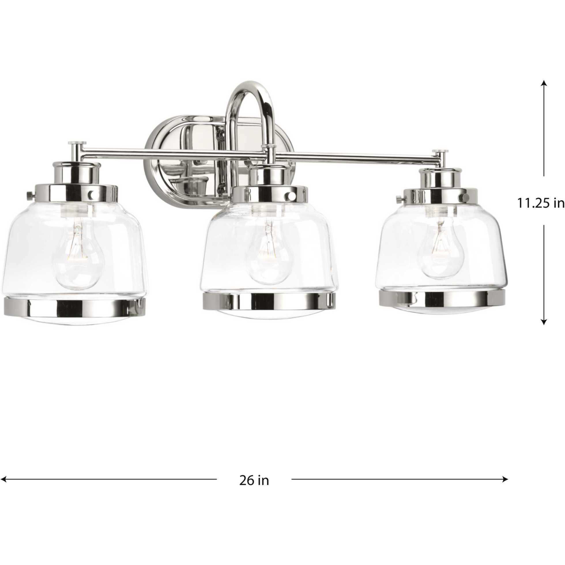 Judson 3 Light 26 inch Polished Nickel Bath Vanity Wall Light