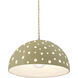 Perforated Dome Pendant Ceiling Light in Dedicated LED, Vanilla Gloss, Form+Finish+Function