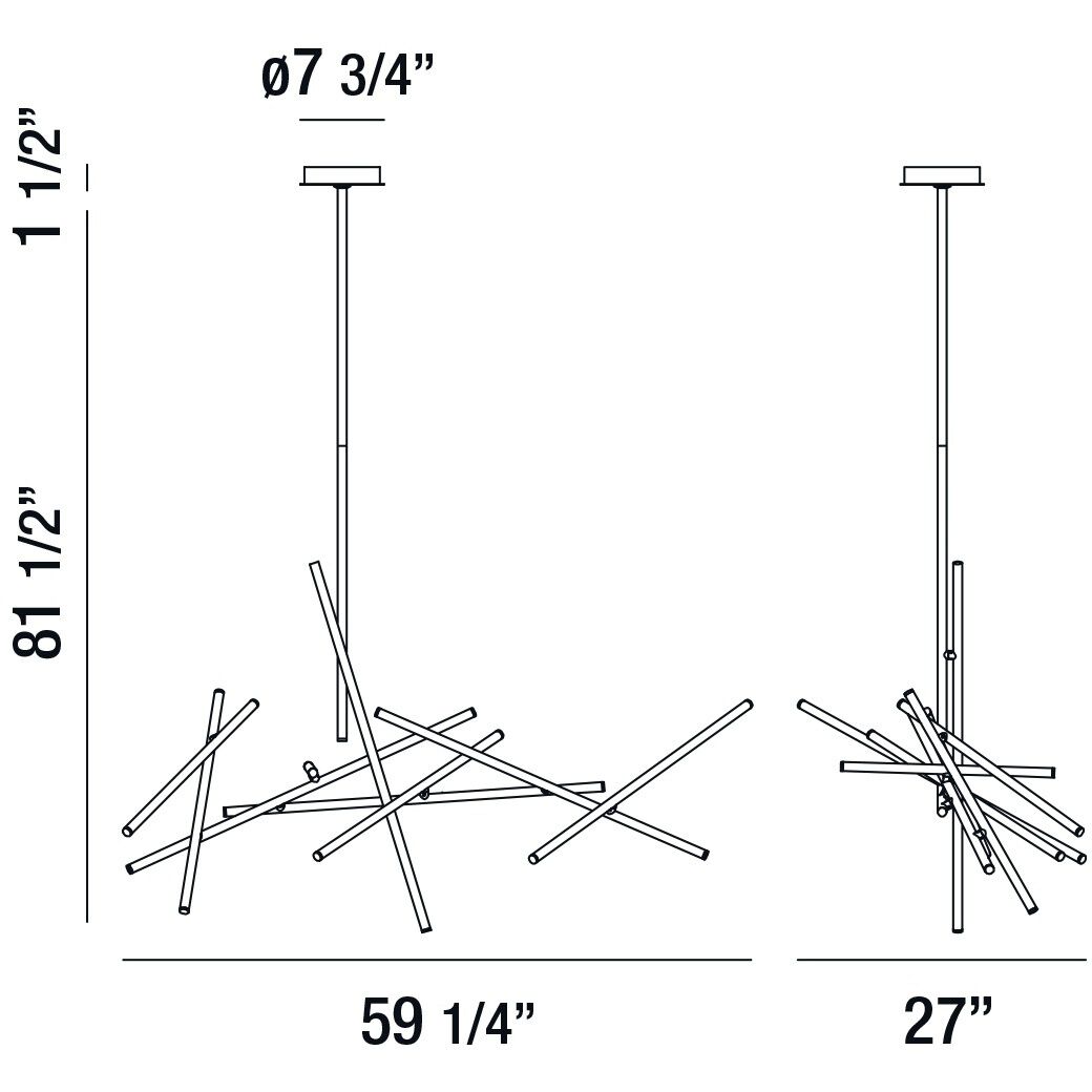 Crossroads LED 27 inch Black Chandelier Ceiling Light