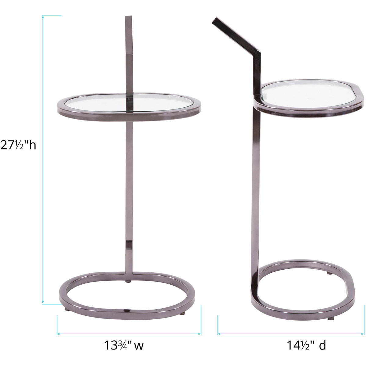 Carter 27 X 13 inch Black Nickel Drink Table