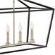 Stinson 6 Light 42 inch Black with Polished Nickel Indoor Linear Chandelier Ceiling Light