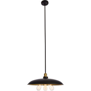 Anders 3 Light 21 inch Black and Brass Chandelier Ceiling Light
