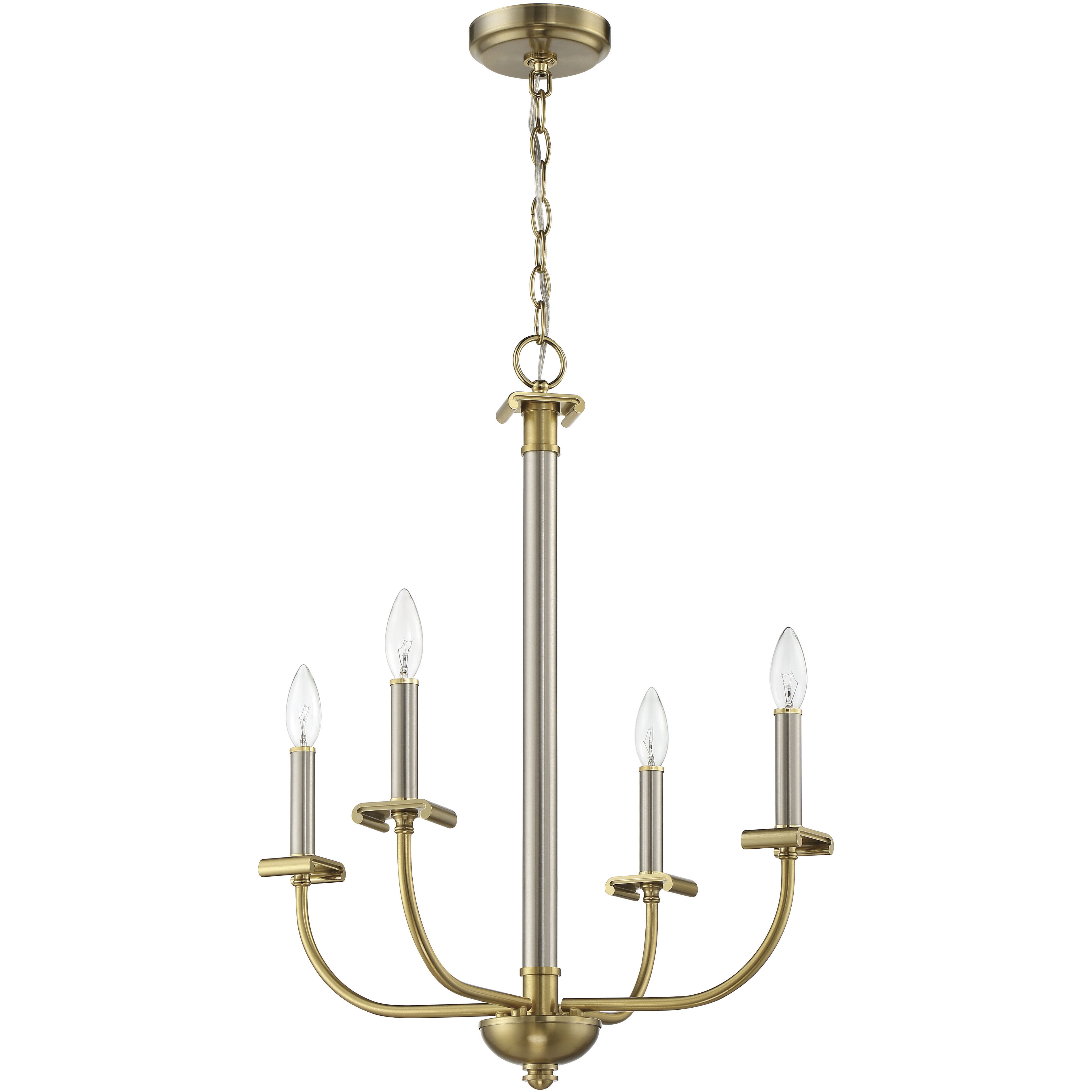 Stanza 4 Light 20.15 inch Brushed Polished Nickel / Satin Brass Chandelier Ceiling Light