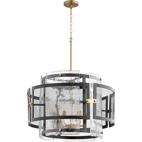 Panorama 6 Light 24 inch Noir/Aged Brass Chandelier Ceiling Light