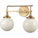Beverly Hills 2 Light 17 inch Satin Brass Vanity Light Wall Light