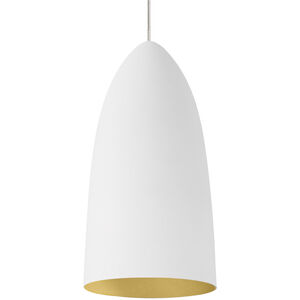 Mini Signal 1 Light 120 Satin Nickel Low-Voltage Pendant Ceiling Light in Halogen, Monopoint, Rubberized White/Gold