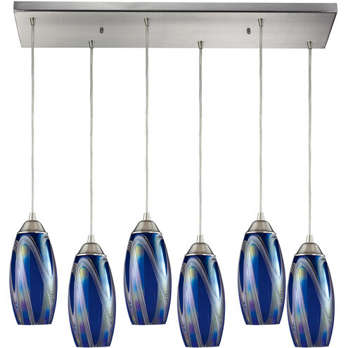 Sausalito 6 Light 30 inch Satin Nickel Multi Pendant Ceiling Light, Configurable