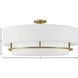 Graham 30 inch Lacquered Brass Indoor Semi-Flush Mount Ceiling Light, Convertible