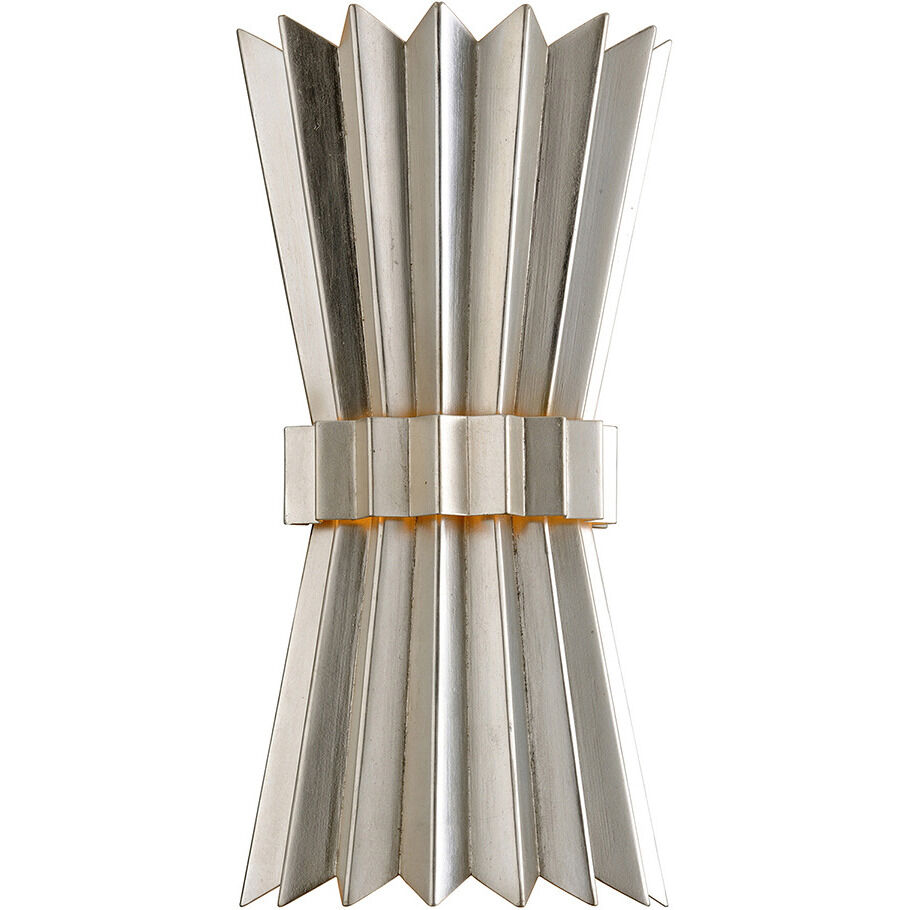 Moxy 2 Light 8 inch Warm Silver Leaf ADA Wall Sconce Wall Light