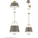 Clarke 1 Light 16.25 inch Lacquered Dark Brass with Dark Matte Grey Indoor Chandelier Ceiling Light