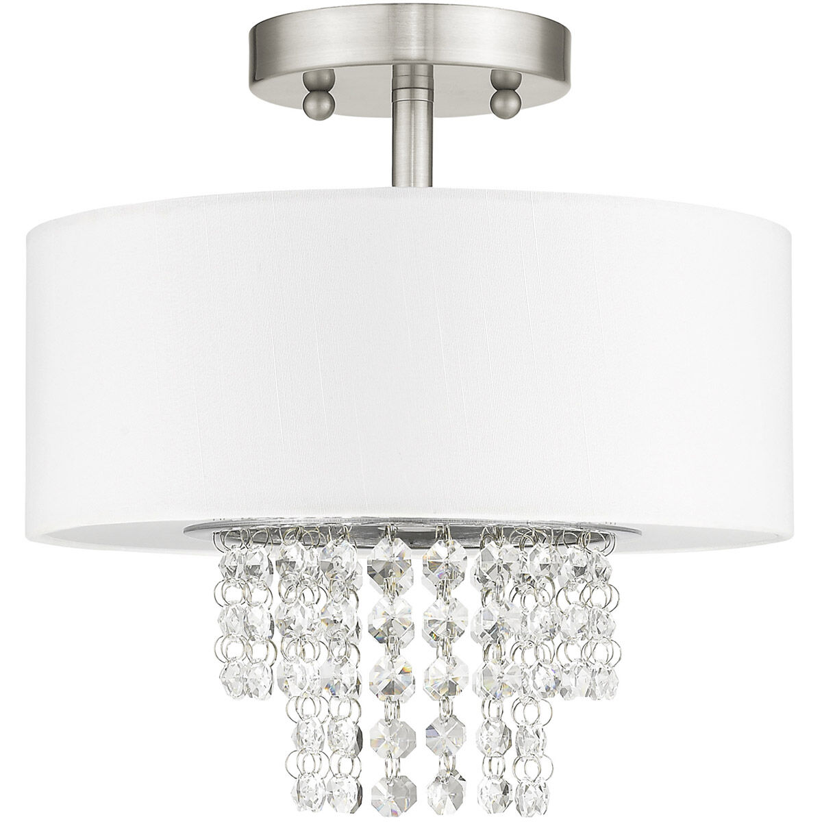 Carlisle 2 Light 11 inch Brushed Nickel Semi-Flush Mount Ceiling Light