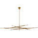 Kelly Wearstler Rousseau LED 80 inch Antique-Burnished Brass Articulating Chandelier Ceiling Light, Oversized