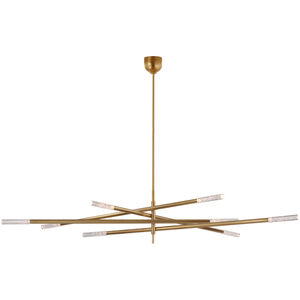 Kelly Wearstler Rousseau LED 80 inch Antique-Burnished Brass Articulating Chandelier Ceiling Light, Oversized