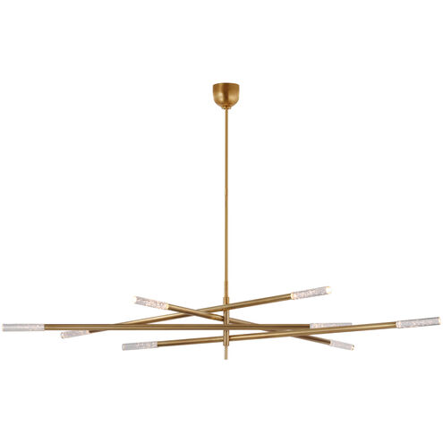 Kelly Wearstler Rousseau LED 80 inch Antique-Burnished Brass Articulating Chandelier Ceiling Light, Oversized