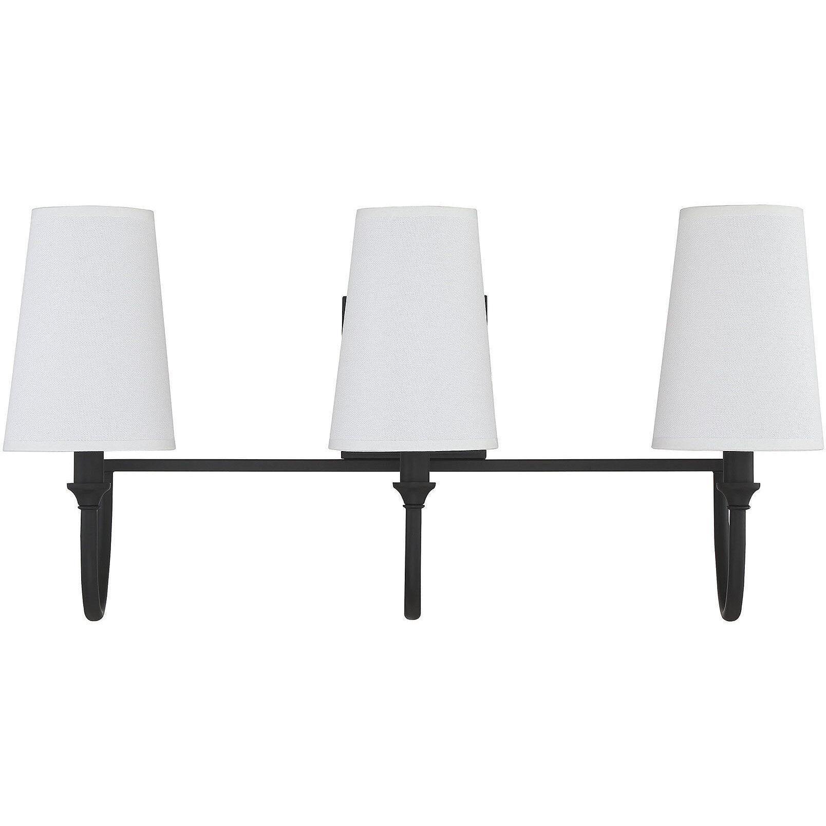 Cameron 3 Light 24 inch Matte Black Bathroom Vanity Light Wall Light, Essentials