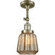 Franklin Restoration Chatham 1 Light 6 inch Antique Brass Semi-Flush Mount Ceiling Light in Incandescent, Mercury Glass, Franklin Restoration