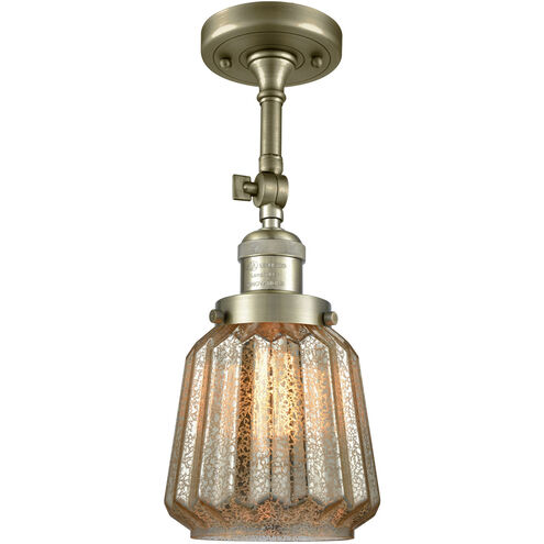 Franklin Restoration Chatham 1 Light 6 inch Antique Brass Semi-Flush Mount Ceiling Light in Incandescent, Mercury Glass, Franklin Restoration