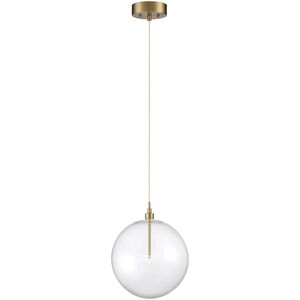 Modern LED 14 inch Natural Brass Pendant Ceiling Light