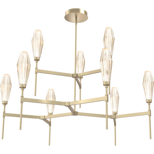 Aalto LED Gilded Brass Chandelier Ceiling Light, Round Belvedere