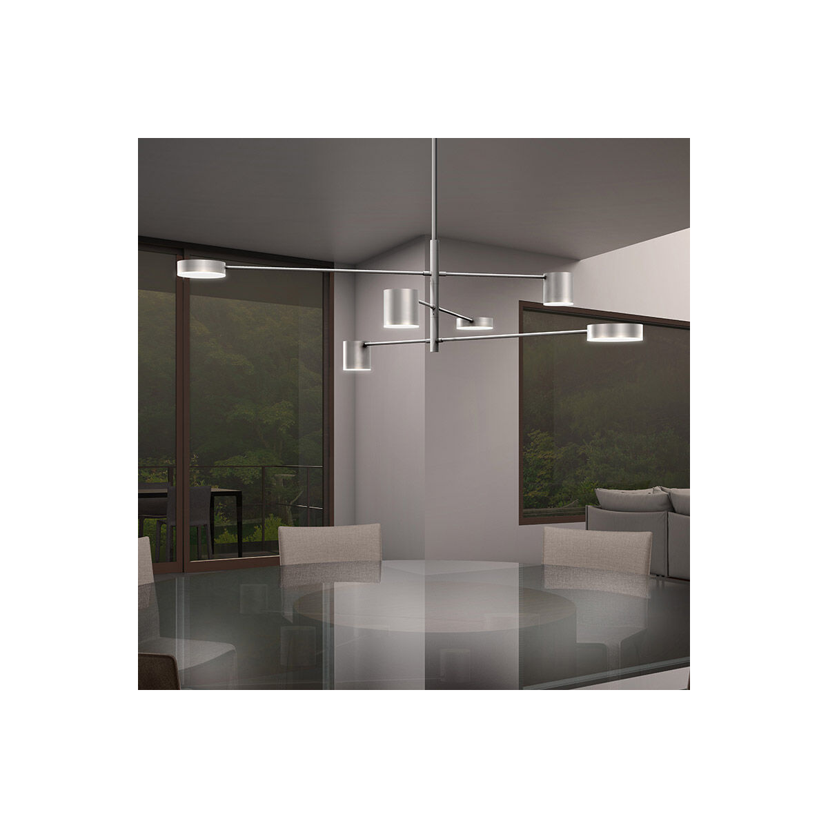 Counterpoint LED 45 inch Satin Black Pendant Ceiling Light 