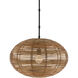 Vanadis 1 Light 24.25 inch Satin Black/Natural Pendant Ceiling Light