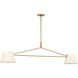 Richard June Hale 2 Light 56 inch Estate Brass Linear Chandelier Ceiling Light in LED