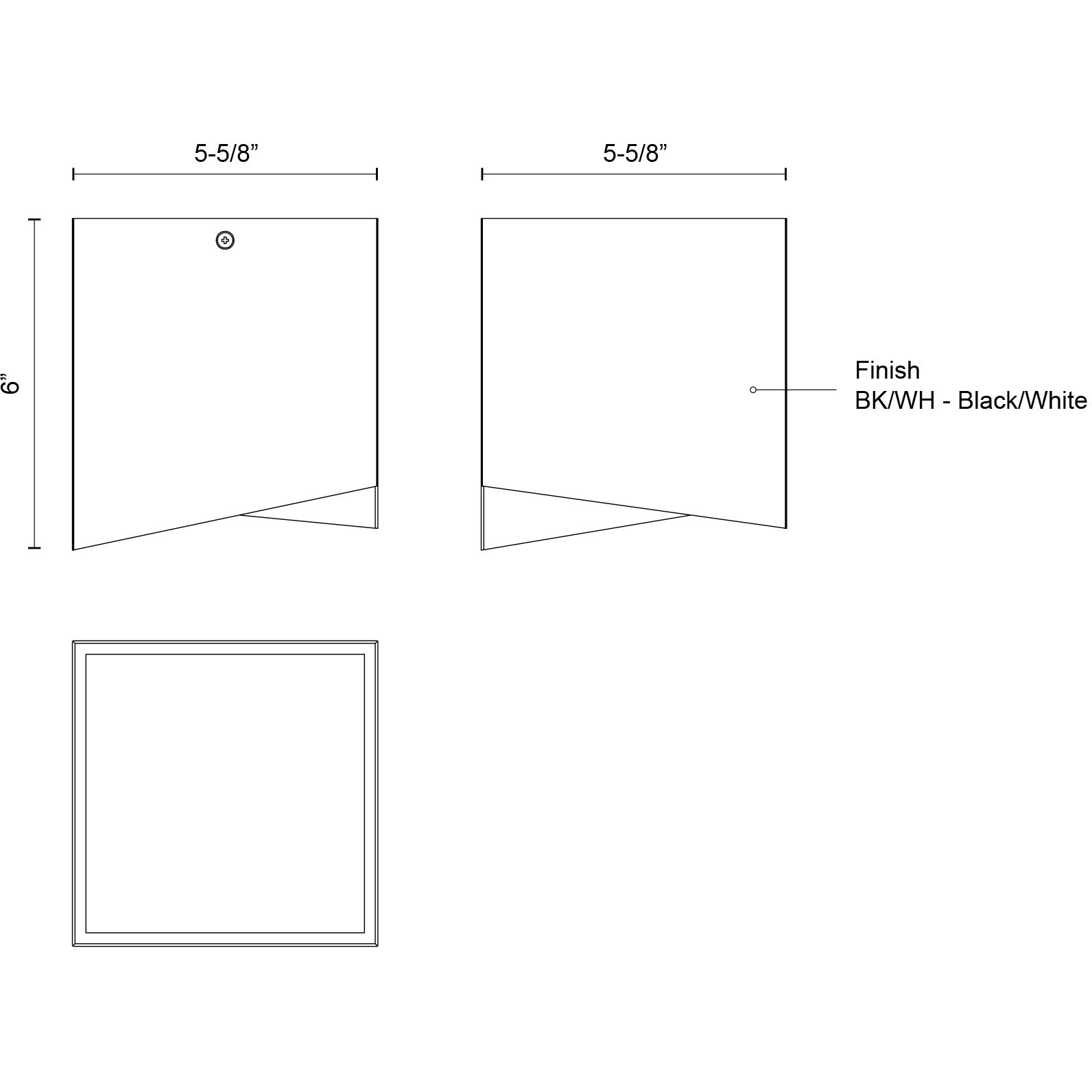 Cubix LED 5.63 inch Black/White Flush Mount Ceiling Light