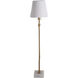 Mayfield 29.5 inch Matte Antique Brass / Feather White Linen / Natural Alabaster Table Lamp Portable Light
