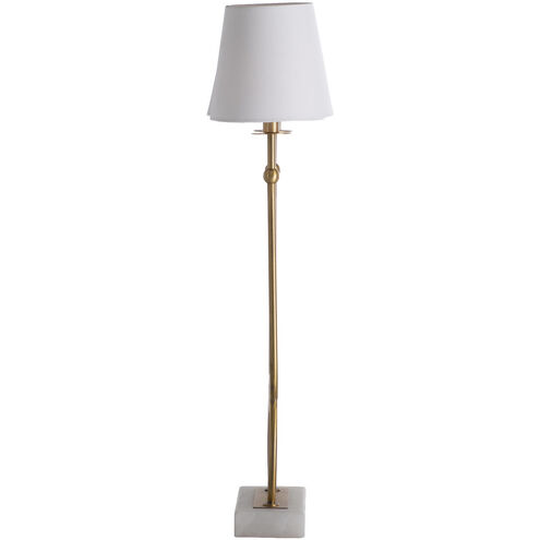 Mayfield 29.5 inch Matte Antique Brass / Feather White Linen / Natural Alabaster Table Lamp Portable Light