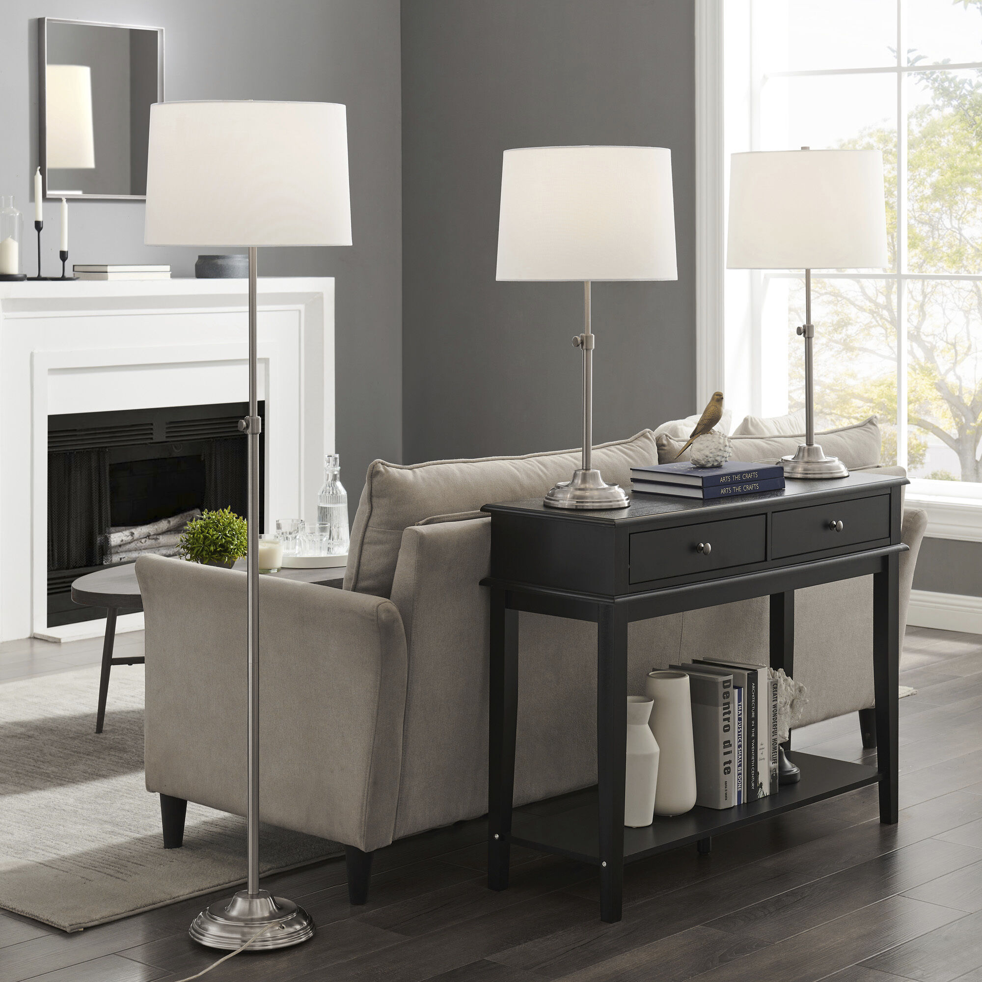 Sandoval 29.75 inch 100.00 watt Nickel Table Lamp Portable Light