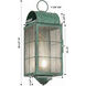 Durham 1 Light 20.5 inch Verde Green Outdoor Sconce in Seedy Glass, Brass Traditions by Innovations Lighting