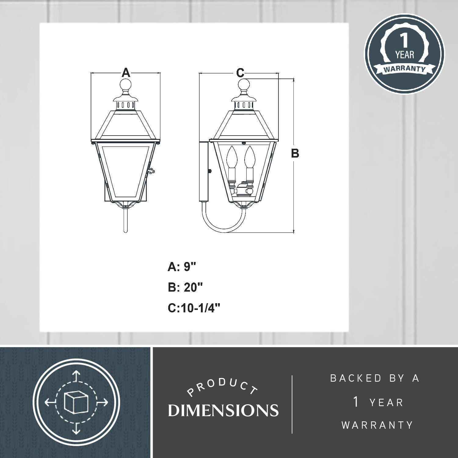 Nottingham LED 20 inch Textured Black Outdoor Wall