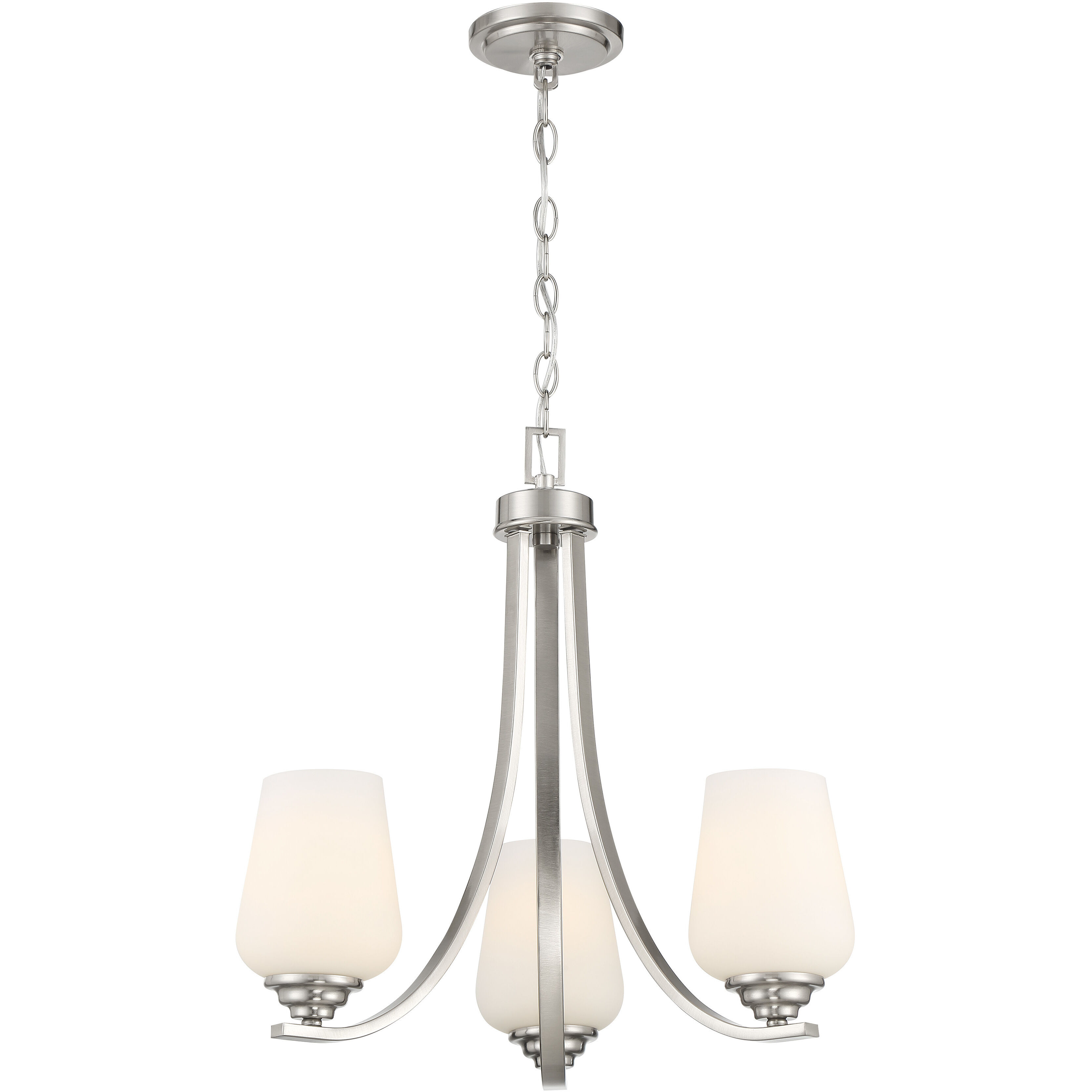 Shyloh 3 Light 19.75 inch Brushed Nickel Chandelier Ceiling Light