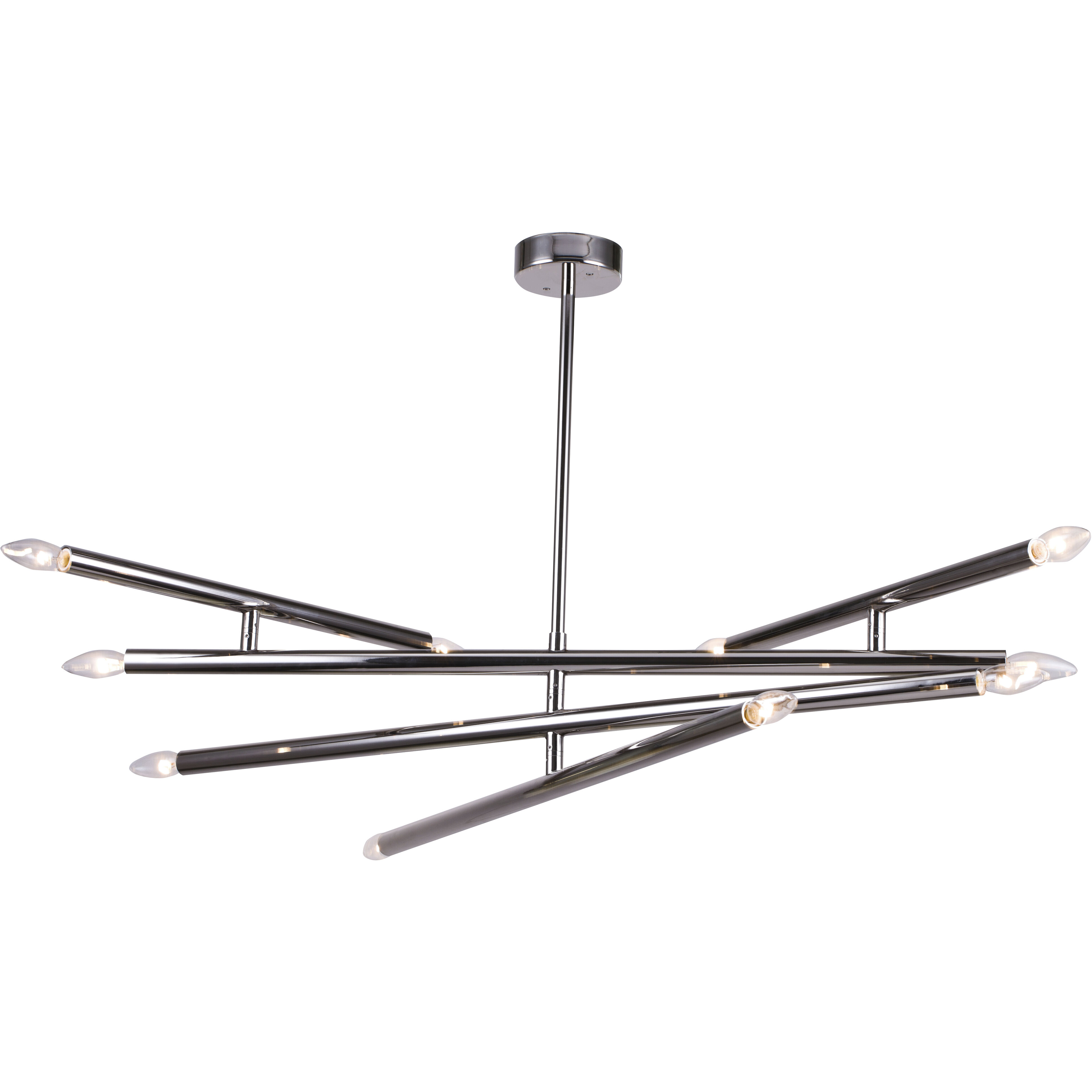 Canada 10 Light 63 inch Shiny Nickel Chandelier Ceiling Light